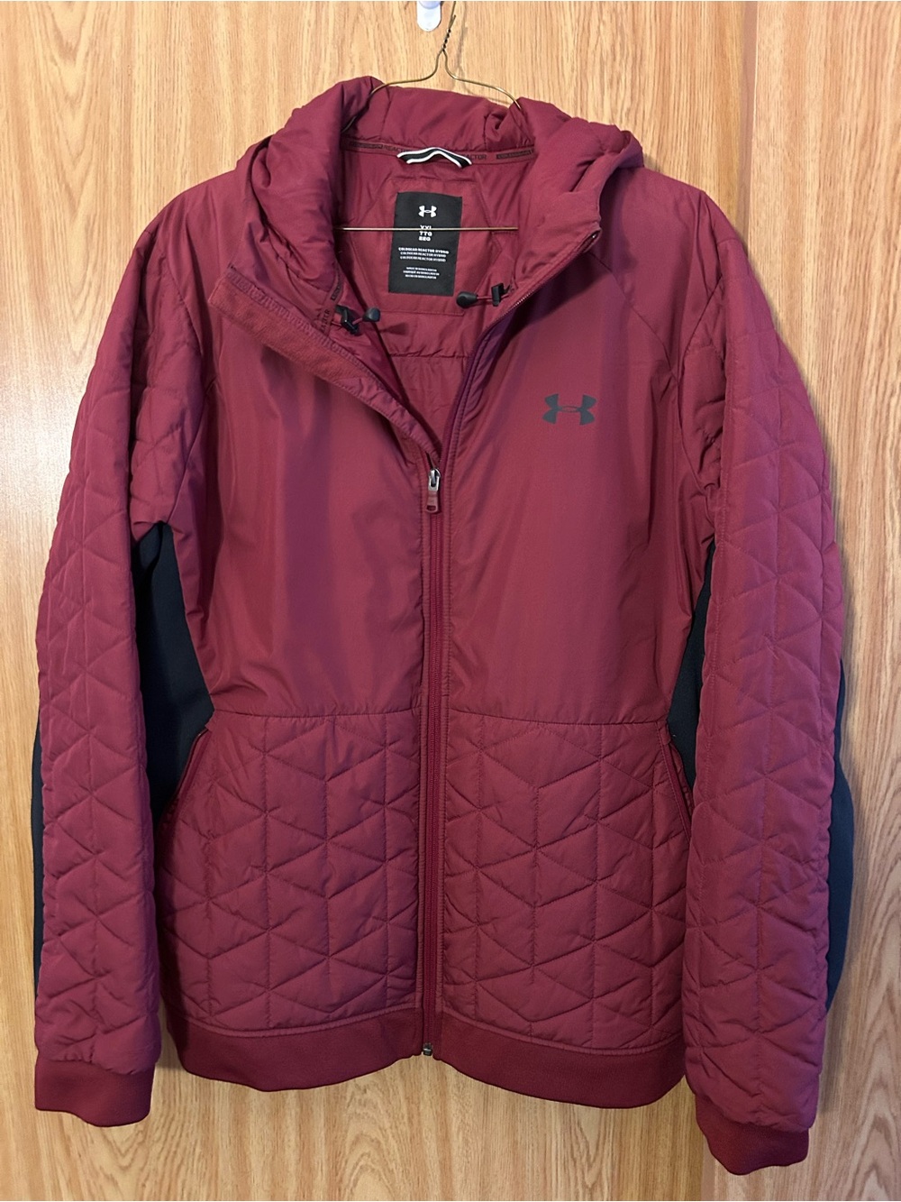Under Armour Women's Burgundy Quilted Hooded Puffer Jacket